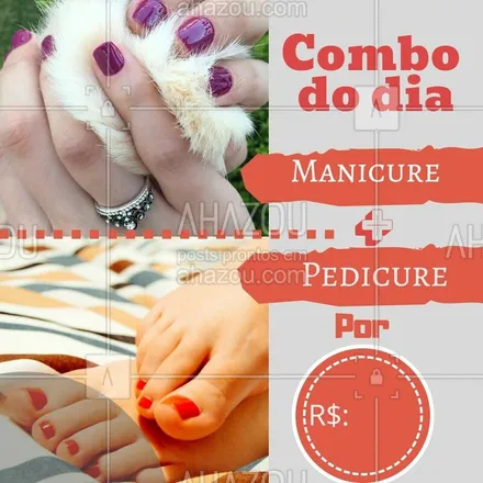 posts, legendas e frases de manicure & pedicure para whatsapp, instagram e facebook: Venha fazer as unhas com desconto! #manicure #ahazou #pedicure #desconto #promocao #nails #unhas