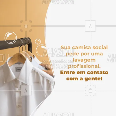 posts, legendas e frases de lavanderia para whatsapp, instagram e facebook: Temos tudo que você procura numa lavanderia. 👔 (inserir endereço/contato) #AhazouServiços #camisasocial #lavagem #roupalimpa  #lavanderia #serviço #camisa