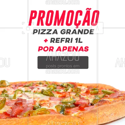 posts, legendas e frases de pizzaria para whatsapp, instagram e facebook: Tem promoção hoje! #pizzaria #pizza #promoção #ahazou