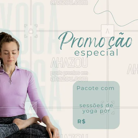 posts, legendas e frases de yoga para whatsapp, instagram e facebook: Sinta-se revigorado e pleno com uma sessão completa de yoga! 🌟🧘‍♀️ Não perca nossos pacotes promocionais e dê o primeiro passo para uma vida mais equilibrada e cheia de paz. 🌿 Acesse o link da bio e entre em contato para garantir o seu pacote especial com a gente. #AhazouSaude #promoção #yoga #bemestar #saúde #relax #yogalife 