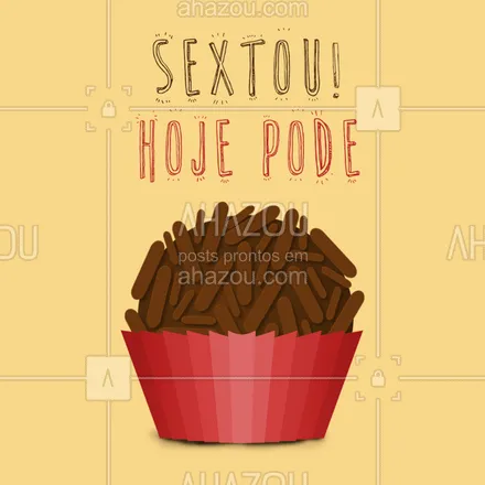 posts, legendas e frases de doces, salgados & festas para whatsapp, instagram e facebook: Sextou: dia de brigadeiro ❤️ #Brigadeiro #ahazoutaste #chocolate #doces