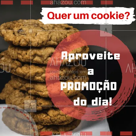 posts, legendas e frases de doces, salgados & festas para whatsapp, instagram e facebook: Só hoje! Compre 3 e leve 5. Aproveite. #alimentacao #ahazou #cookie #promocao