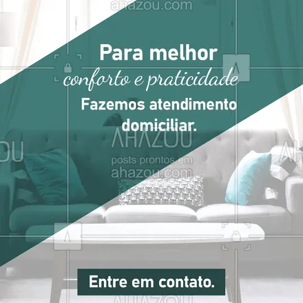 posts, legendas e frases de assuntos variados de Saúde e Bem-Estar para whatsapp, instagram e facebook: Pensando na comodidade, conforto e praticidade fazemos atendimento domiciliar, entre em contato conosco para saber mais ou agendar um horário. #atendimentodomiciliar #comunicado #AhazouSaude #cuidados