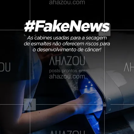 posts, legendas e frases de manicure & pedicure para whatsapp, instagram e facebook: Nos últimos dias, circulou nas redes um estudo afirmando que a exposição das cabines usada na secagem de esmalte causam riscos de câncer por conta dos raios UV, entretanto, a exposição das cabines é muito menor do que a exposição que sofremos por conta dos raios solares, além disso, o estudo levou em conta um período de exposição equivalente ao dobro dos atendimentos e sem considerar as pausas que damos ao longo dos procedimentos, por isso, fique tranquila! 😉
#AhazouBeauty #cabineuv #cabinedesecagem  #beleza  #nailart  #manicure  #nailsaloon 