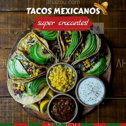 posts, legendas e frases de cozinha mexicana para whatsapp, instagram e facebook: Se você é fã de tacos mexicanos, então vai adorar experimentar nossas tortilhas crocantes e recheadas com queijo. Só de falar já deu vontade não é mesmo? Então peça o seu também através de nosso delivery! ???

#TACOS #COMIDAMEXICANA #DELIVERY #INSTAFOOD #AHAZOUTASTE