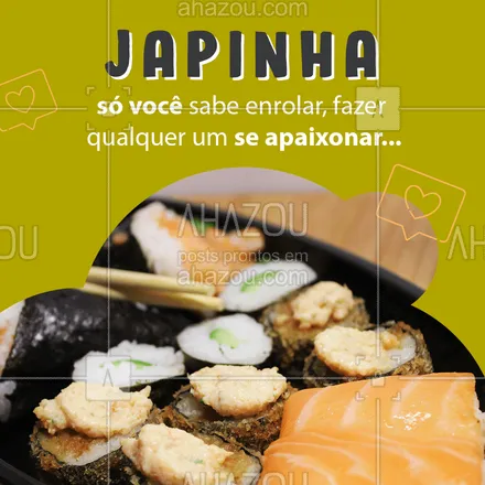 posts, legendas e frases de cozinha japonesa para whatsapp, instagram e facebook: Ué, não é assim que o MC Rogerinho canta??? ? Mas devia ser! ?? 
#SóVoce #Japinha #Japa #ahazoutaste  #comidajaponesa #sushilovers