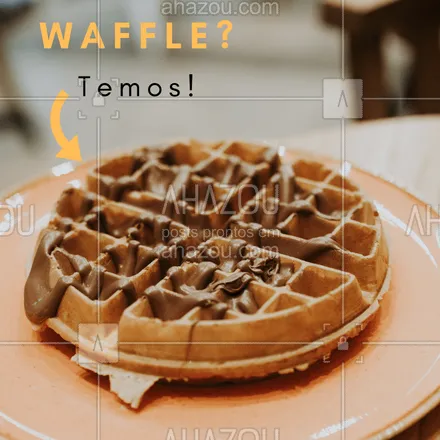 posts, legendas e frases de cafés para whatsapp, instagram e facebook: Temos waffle no café da manhã e você pode escolher a cobertura ❤️️ #waffle #ahazou #cafedamanha #cafe 