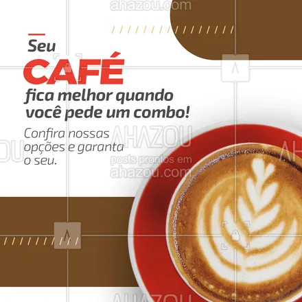 posts, legendas e frases de cafés para whatsapp, instagram e facebook: Se você ama os nossos cafés, precisa conhecer as opções disponíveis de combos que preparamos para você!  #ahazoutaste #barista  #café  #cafeteria  #coffee  #coffeelife 