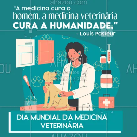 posts, legendas e frases de veterinário para whatsapp, instagram e facebook: Mais do que só animais, nós curamos a humanidade. Parabéns à todos os colegas de profissão! 👏🏻💛
#diadamedicinaveterinária #medicinaveterinária #AhazouPet #medvet  #petvet  #vet  #veterinarian  #veterinaria   