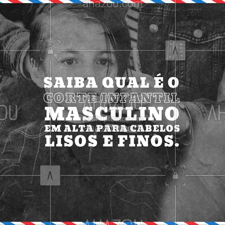 posts, legendas e frases de barbearia para whatsapp, instagram e facebook: O corte que ainda está na moda para esses tipos de cabelo é o corte tijelinha. Esse é um que está sempre como tendência. Esse tipo deixa uma franjinha que combina com o rostinho de criança e mantém um comprimento nas laterais e na nuca. #AhazouBeauty #barbearia #barbershop #barbeiromoderno #barbeiro #cortes #moda #meninos #infantis