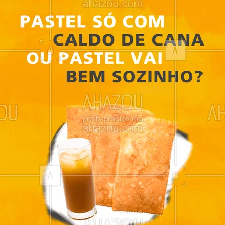 posts, legendas e frases de pastelaria  para whatsapp, instagram e facebook: E aí? ? Você é desses que ama um pastel, mas não abre mão do caldo de cana ou pastel bom é pastel e acabou? Responde aqui nos comentários.

#AhazouTaste #Gastronomia #Pastel #Enquete #Pastelaria #AmoPastel #PasteldeFeira #CaldodeCana
