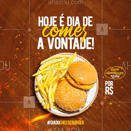 posts, legendas e frases de hamburguer para whatsapp, instagram e facebook: O dia do cheeseburger tem de ser bem comemorado! Peça já o seu combo e comemore este dia! 🍔😉
#ahazoutaste #hamburgueria  #hamburgueriaartesanal  #burgerlovers  #burger  #artesanal 