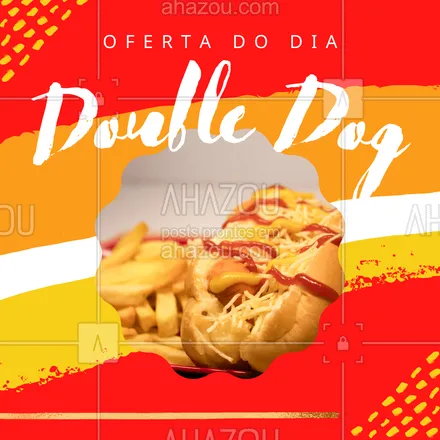 posts, legendas e frases de hot dog  para whatsapp, instagram e facebook: Double Dog é nossa oferta do dia.
Compre um leve dois.
Faça o seu pedido!
#ahazoutaste #cachorroquente  #food  #hotdog  #hotdoggourmet  #hotdoglovers 