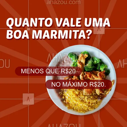 posts, legendas e frases de marmitas para whatsapp, instagram e facebook: E aí, qual seria o valor mais caro que você pagaria numa marmita?
#Marmita #ahazoutaste #Enquete