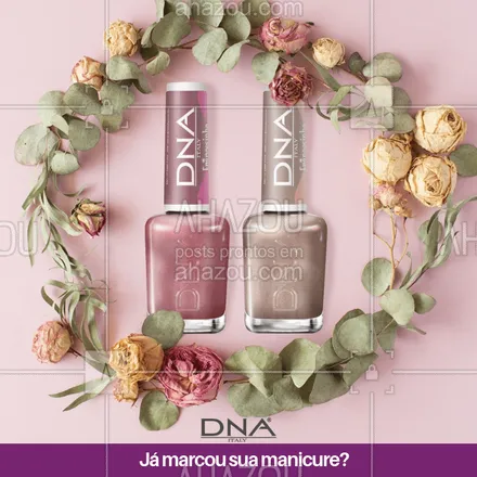 posts, legendas e frases de manicure & pedicure para whatsapp, instagram e facebook: Que tal um esmalte metálico essa semana? A DNA Italy tem cores lindas! Venha fazer as unhas conosco. #ahazou #manicure #unhas #dna #ahazoumanicure