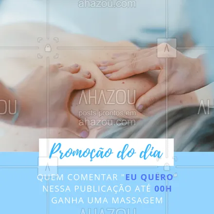 posts, legendas e frases de massoterapia para whatsapp, instagram e facebook: Comente aqui embaixo para ganhar uma massagem! Aproveite!#promocao #ahazou #massoterapia #massagem #bemestar