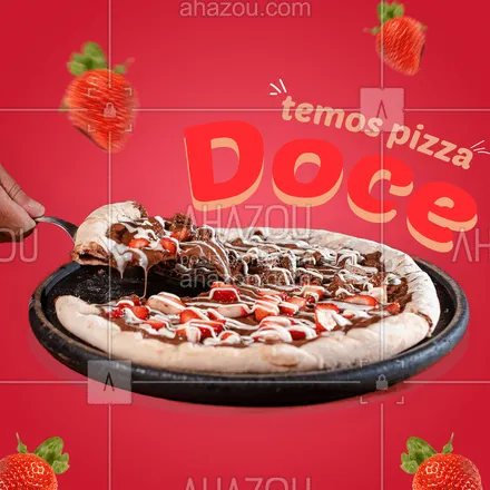 posts, legendas e frases de pizzaria para whatsapp, instagram e facebook: Temos diversos sabores de pizzas doces, vem da uma olhadinha no nosso cardápio e escolha a sua preferida, é de dar água na boca ????

#pizza #pizzadoce #doce #morango #chocolate #pizzaria #ahazoutaste #sabor 