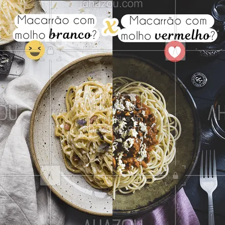 posts, legendas e frases de cozinha italiana para whatsapp, instagram e facebook: Qual vocês gostam mais??? #molhos #macarrao #comidaitaliana #ahazou #bandbeauty 