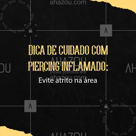 posts, legendas e frases de estúdios, tatuadores & body piercer para whatsapp, instagram e facebook: Uma dica básica, mas que muitas pessoas acabam ignorando. O atrito pode causar a piora no quadro de inflamação, recomenda-se o uso de roupas leves e arejadas, dependendo do local da perfuração e também evitar dormir sobre o local da perfuração para não criar atrito ou pressionar. 🧼 #AhazouInk #bodypiercing #piercing #estudiodetattoo #cicatrizacao #dicasdecuidado #dicaspiercing #dicastattoo #saude #bemestar