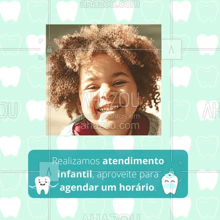 posts, legendas e frases de odontologia para whatsapp, instagram e facebook: Seus filhos estão precisando de atendimento de qualidade e confiança? Nós podemos ajudar, aproveite para reservar um horário. 😁  #AhazouSaude #bemestar #odonto #odontologia #saude #odontopediatria