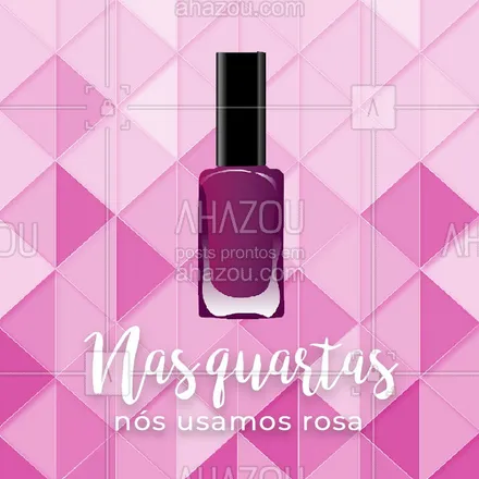 posts, legendas e frases de manicure & pedicure para whatsapp, instagram e facebook: Já escolheu seu tom de rosa para complementar o look do dia? #unhas #esmalte #ahazou #rosa #manicure