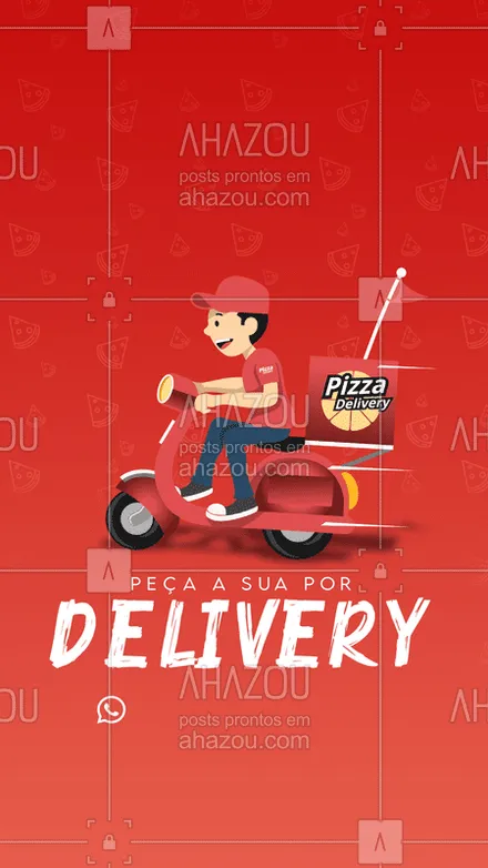 posts, legendas e frases de pizzaria para whatsapp, instagram e facebook: Se você não vai até a Pizza, a Pizza vai até você! Pede um delivery ai! #ahazou #food #fastfood #pizza