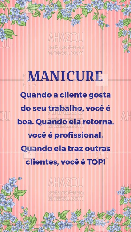 posts, legendas e frases de manicure & pedicure para whatsapp, instagram e facebook: Eu amo ser manicure! ❤️ #clientesatisfeita #manicure #pedicure #ahazou #amooquefaço