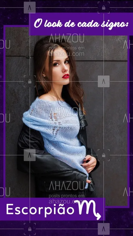 posts, legendas e frases de moda feminina para whatsapp, instagram e facebook: Quem nasceu entre os dias 23 de outubro a 21 de novembro deve ser lembrada como uma mulher independente, inteligente, extremista e emotiva - mesmo sendo conhecidas por serem um pouco mais frias e calculistas do que o normal. Como dissemos, é apenas uma proteção para que não entreguem seus sentimentos de uma vez por todas. #AhazouFashion #moda #signodeescorpião #look