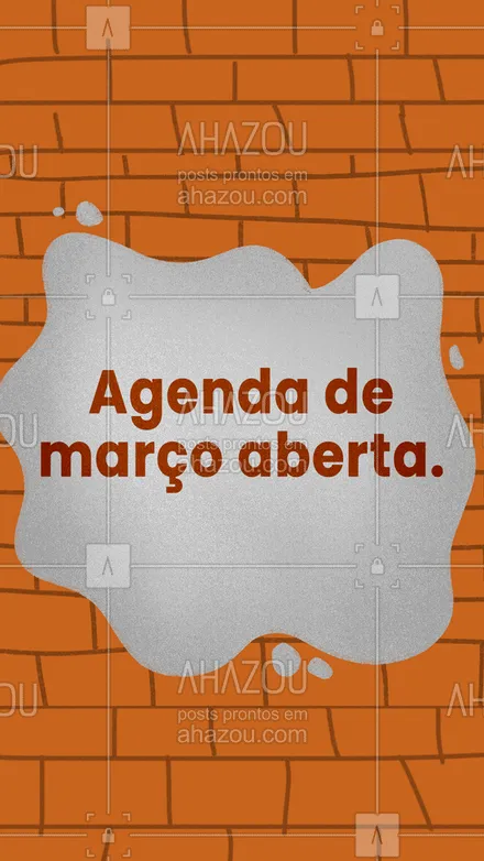 posts, legendas e frases de pedreiro para whatsapp, instagram e facebook: Pensando em construir um cômodo novo ou precisando de reformas em geral? Então você já pode entrar em contato pelo telefone: ? (__________________________) e deixar agendado para março, pois nossa agenda já está aberta. ? #Agenda #Março #AgendaAberta #AhazouServiços #Pedreiro 