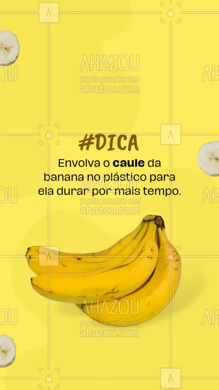 posts, legendas e frases de hortifruti para whatsapp, instagram e facebook: Retarde o amadurecimento das bananas com essa dica 😉

#banana #fruta #hortifruti #ahazoutaste  #alimentacaosaudavel  #organic  #qualidade  #vidasaudavel 
