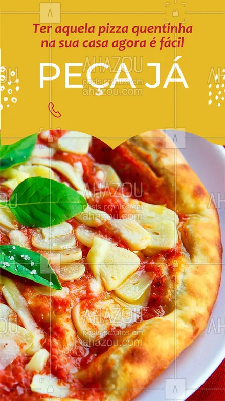 posts, legendas e frases de pizzaria para whatsapp, instagram e facebook: Eu ouvi pizza quentinha??? ? Peça já a sua! #pizza #pizzaria #ahazou #delivery #delicia 