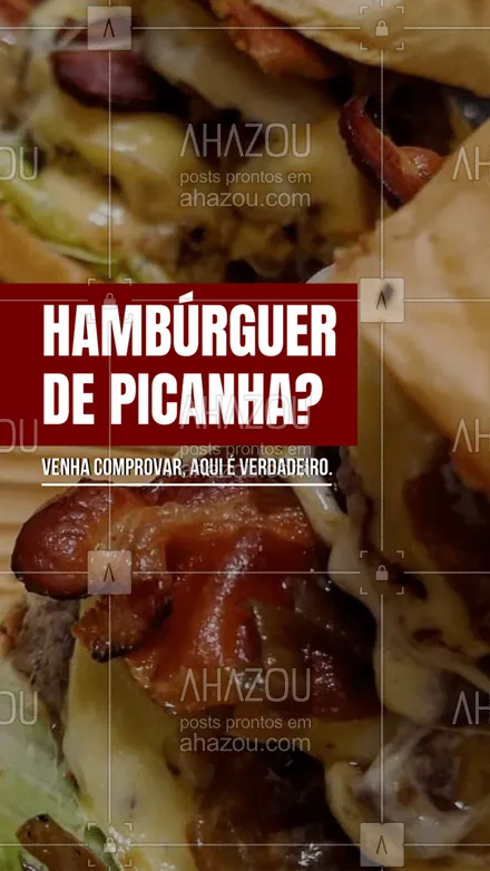 posts, legendas e frases de hamburguer para whatsapp, instagram e facebook: Venha conferir os nossos, esses realmente tem a picanha.🤣 #ahazoutaste #burger  #burgerlovers  #hamburgueria  #hamburgueriaartesanal #picanha