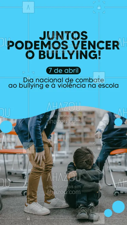 posts, legendas e frases de ensino particular & preparatório para whatsapp, instagram e facebook: Temos que estar juntos se quisermos vencer o Bullying, as provocações e as "brincadeiras". Denuncie se ver qualquer coisa parecida.
#Bullying #AhazouEdu #Brincadeira