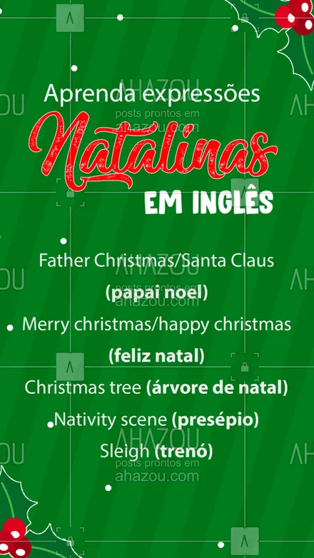 posts, legendas e frases de línguas estrangeiras para whatsapp, instagram e facebook: Você já conhecia todas essas expressões natalinas? ? Conta pra gente! ??
#ExpressoesemIngles #Vocabulary #Natal #AhazouEdu #AulaDeIngles #DicadeIngles