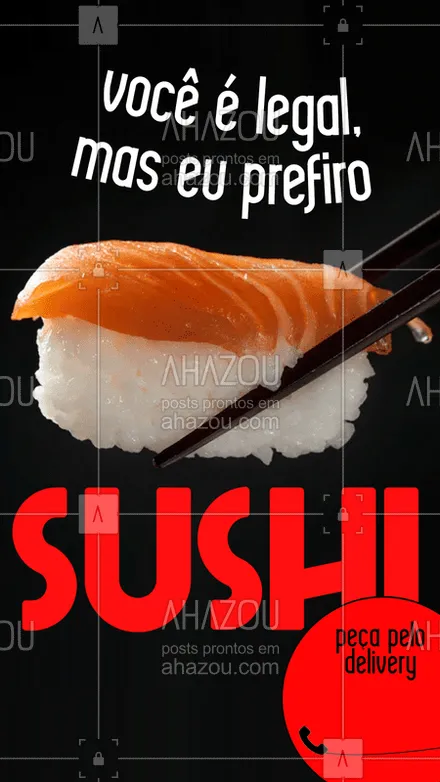posts, legendas e frases de cozinha japonesa para whatsapp, instagram e facebook: Hoje é dia de sushi! ???
Faça o seu pedido XXXX.XXXX

#ahazoutaste  #japa #sushidelivery #sushitime #japanesefood #sushilovers #comidajaponesa #diadesushi #delivery