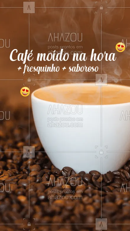 posts, legendas e frases de cafés para whatsapp, instagram e facebook: Esse cheirinho de café moído na hora ❤ #cafes #ahazoutaste #cafeteria
