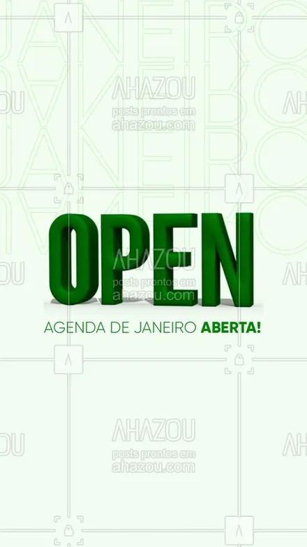 posts, legendas e frases de posts para todos para whatsapp, instagram e facebook: AGENDA DE JANEIRO ABERTA ?
Adiante o seu horário!

#agenda #ahazou #janeiro