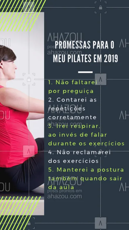 posts, legendas e frases de fisioterapia para whatsapp, instagram e facebook: E aí, quem vai cumprir todas essas promessas no Pilates? #pilates #fisio #ahazou #pilatesporamor #metas #2019