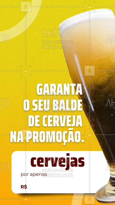 posts, legendas e frases de bares para whatsapp, instagram e facebook: O balde dos seus sonhos está em promoção! 🥵 São __ cervejas geladinhas especialmente para você por apenas R$ _____. Venha visitar o nosso espaço e aproveitar nossos preços incríveis. Já chama os amigos e vem correndo que a promoção é limitada.➡️ Estamos localizados na (inserir endereço). #ahazoutaste #promoção #bar #cerveja #pub #happyhour