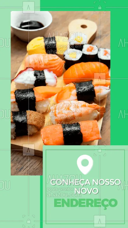 posts, legendas e frases de cozinha japonesa para whatsapp, instagram e facebook: Venha conhecer nosso novo endereço! Estamos neste endereço: ...! 
#ahazou #novo #endereço #venhaconhecer