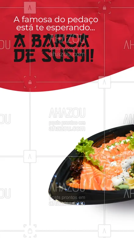 posts, legendas e frases de cozinha japonesa para whatsapp, instagram e facebook: Tudo o que você precisa hoje é de uma deliciosa barca de sushi. Junta a galera e vem pra cá! 😋🍣
#ahazoutaste #comidajaponesa  #japa  #japanesefood  #sushidelivery  #sushilovers  #sushitime 