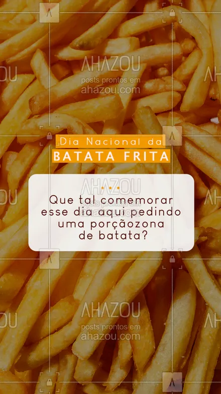 posts, legendas e frases de hamburguer para whatsapp, instagram e facebook: Compartilhe esse post com os seus amigos e venha comemorar o dia da batata frita conosco! 🥰😆 #ahazoutaste #artesanal  #hamburgueriaartesanal  #hamburgueria #batatafrita