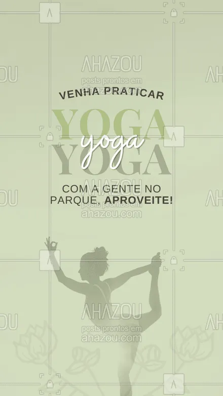 posts, legendas e frases de yoga para whatsapp, instagram e facebook: Aproveite a vida e relaxe com a gente durante a aula de yoga no parte, venha participar. 🧘🏽‍♀️ #AhazouSaude #meditation #namaste #yoga #yogainspiration #yogalife #yoganoparque