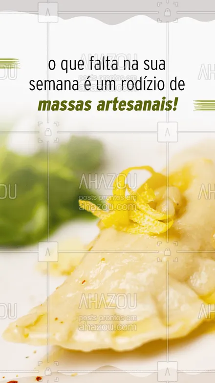 posts, legendas e frases de cozinha italiana para whatsapp, instagram e facebook: Venha se deliciar com o melhor da cozinha italiana! ? #rodízio #massas #ahazoutaste #artesanal #pasta #comidaitaliana