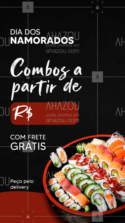 posts, legendas e frases de cozinha japonesa para whatsapp, instagram e facebook: No Dia dos Namorados, tem combo especial em promoção e com frete grátis! 
Aproveite e peça o seu para curtir com o crush! ❤

#combo #DiaDosNamorados #ComidaJaponesa #promoção #fretegrátis #sushi #ComboPromocional #ahazoutaste  #sushilovers #sushitime #japanesefood