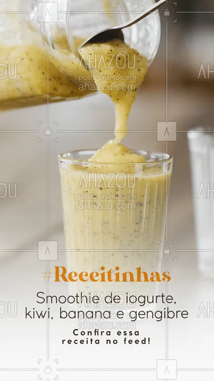 posts, legendas e frases de hortifruti para whatsapp, instagram e facebook: Para fazer essa receitinha, você vai precisar de:

🍌 1 banana congelada picada
🧃 1 pote de iogurte natural desnatado
🥝 1 kiwi picado
🍋 meia colher (sopa) de suco de limão
🟡 1 fatia fina de gengibre ralado

O modo de preparo é bem facinho: é só bater todos os ingredientes em um liquidificador, servir e se deliciar! 😉

#smoothie #receita #ahazoutaste #alimentacaosaudavel  #hortifruti  #organic  #qualidade 