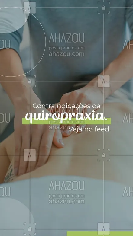 posts, legendas e frases de fisioterapia, massoterapia para whatsapp, instagram e facebook: A quiropraxia não é indicada em casos onde o paciente tenha instabilidade na medula espinhal, hérnia de disco grave, fraturas que ainda estejam em processo de recuperação, que usem medicamentos anticoagulantes, com câncer nos ossos ou pacientes com osteoporose grave. Antes de iniciar o tratamento, não deixe de consultar um profissional especializado! #AhazouSaude #fisio  #fisioterapeuta  #fisioterapia  #massagem  #massoterapeuta  #massoterapia #quiropraxia