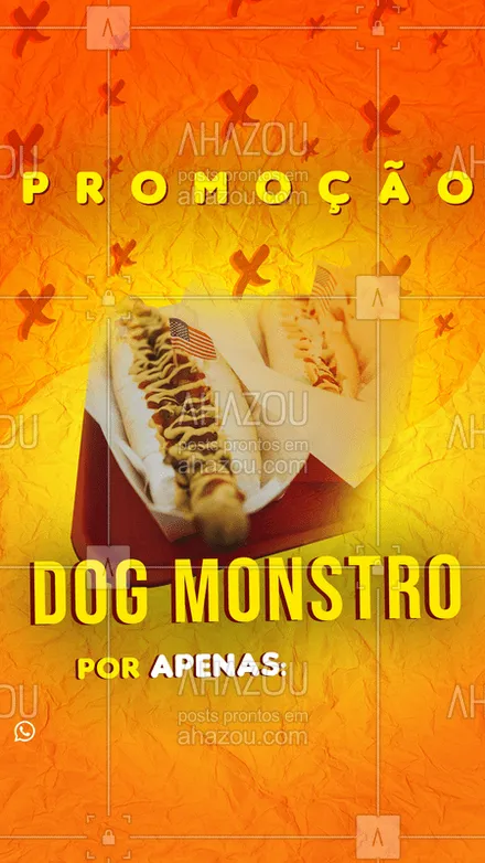 posts, legendas e frases de hot dog  para whatsapp, instagram e facebook: E ai seus apreciadores de um bom e velho hot dog! Já conhece o melhor e mais monstro hot dog da cidade? Não? Então tá perdendo tempo, aproveita nossa promoção! #hotdog #monstro #ahazou #ahazoufood #comida #fastfood #ahazoutaste 