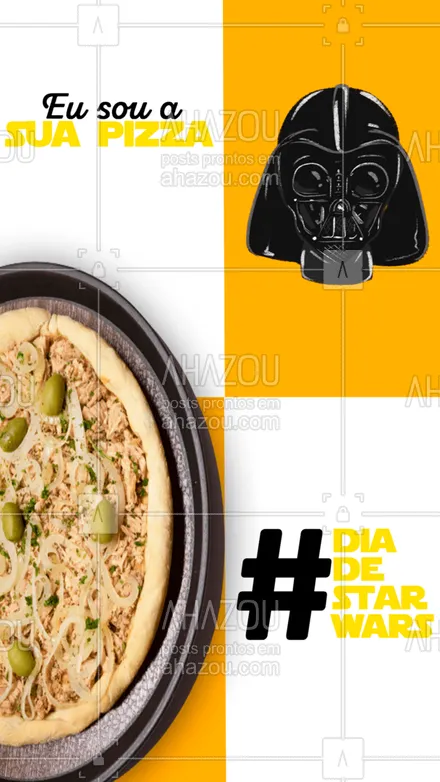 posts, legendas e frases de pizzaria para whatsapp, instagram e facebook: Ei Jedi aproveite para comemorar o Dia de Star Wars com a melhor pizza da região. Então aproveite e peça já a sua. #pizza #pizzalife #pizzalovers #pizzaria #ahazoutaste #diadestarwars #starwars #sabor #qualidade #sabores #opções