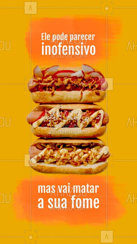 posts, legendas e frases de hot dog  para whatsapp, instagram e facebook: Um dogão desses, bicho! ? Nem dá pra resistir! ? #frase #engracado #humor #ahazoutaste  #hotdog #hotdoglovers #hotdoggourmet #cachorroquente #food